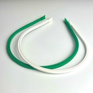 ANTHROPOLOGIE • Green/White Cord 2pc Headband Set